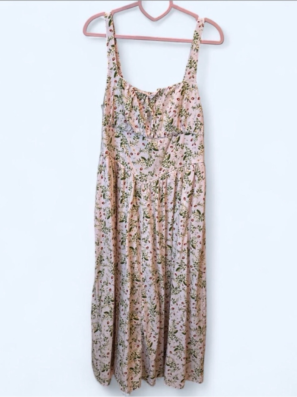 Lauren Conrad Pink Floral Square-Neck Midi Dress - Picture 6 of 7